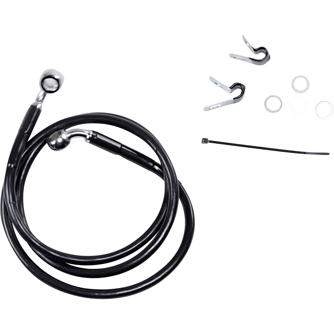 DRAG SPECIALTIES Brake Line Front Black +4" XL