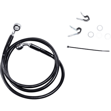 DRAG SPECIALTIES Brake Line Front Black +4" XL