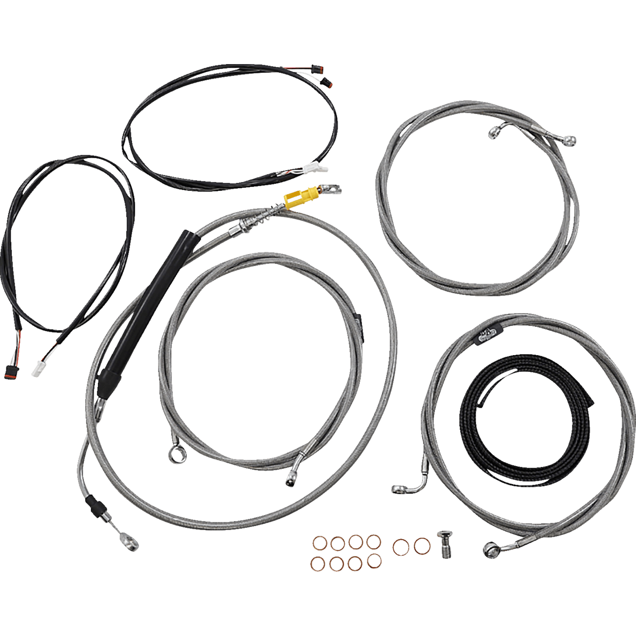 LA CHOPPERS Cable Kit Stock Handlebars ABS Stainless LA8058KT308