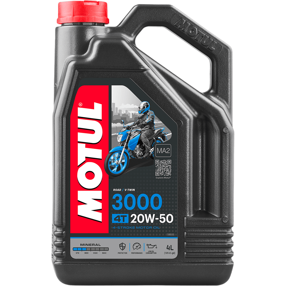 MOTUL 3000 Mineral 4T Engine Oil 20W-50 1 U.S. gal. 107319