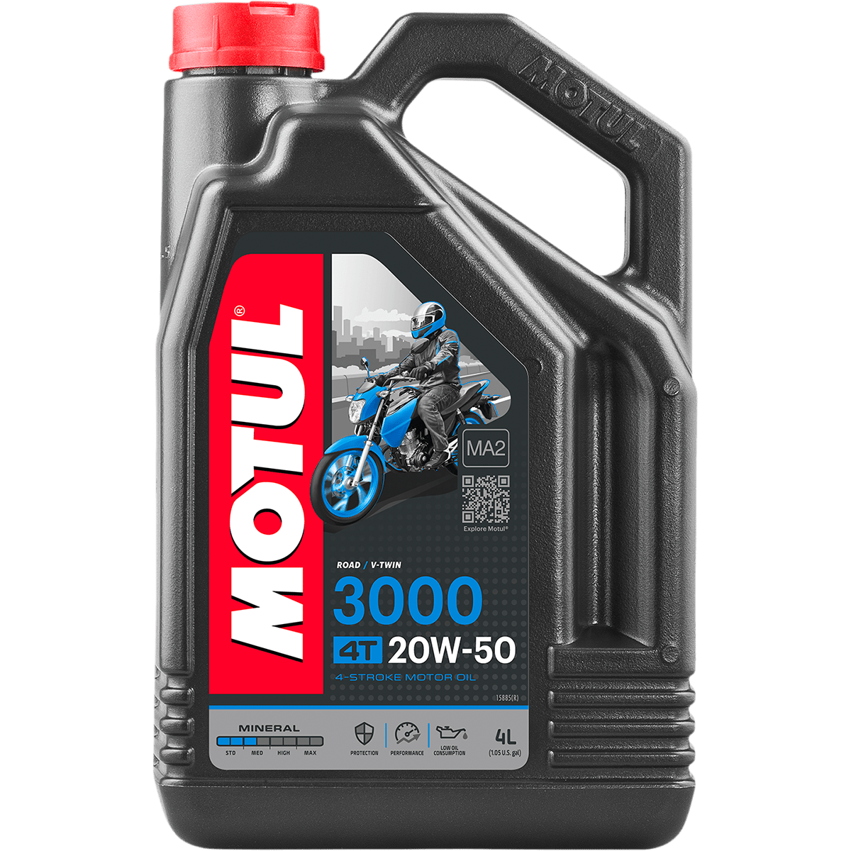 MOTUL 3000 Mineral 4T Engine Oil 20W-50 1 U.S. gal. 107319