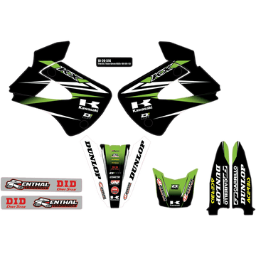 D'COR VISUALS Graphics and Trim Kit Team Green Kawasaki 1020514