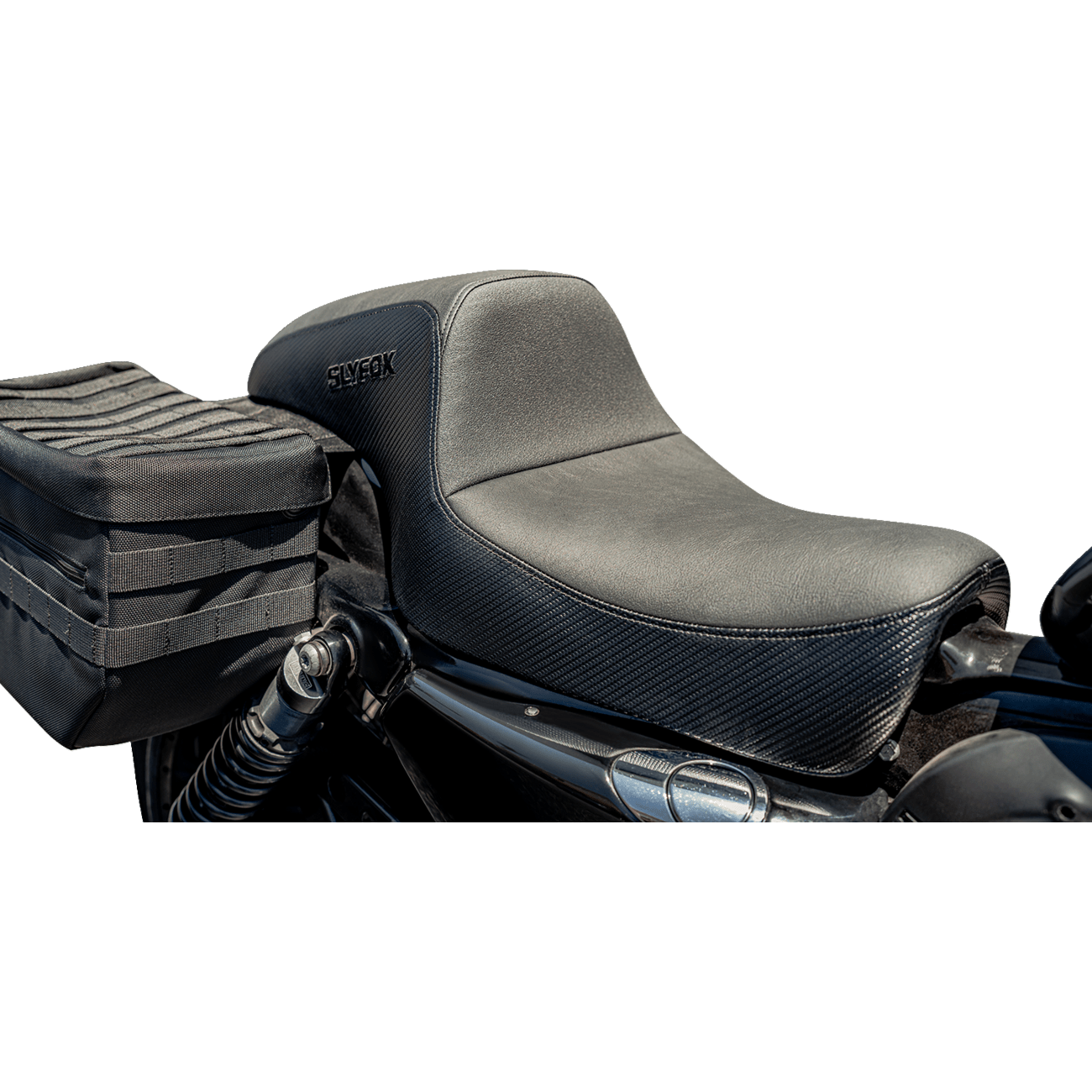 SLYFOX Slyfox Seat Black Logo Black Vinyl w/ Slipstop Carbon Fiber XL