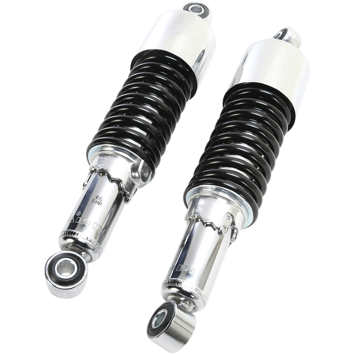 EMGO Custom Shorty Shocks with Shroud Chrome Body/Black Spring Finish Eye Lowering 1705700