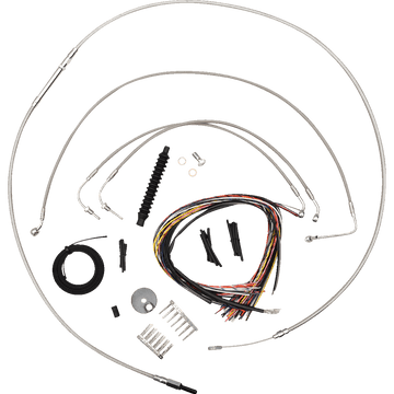 LA CHOPPERS Handlebar Cable/Brake Line Kit Quick Connect Complete 12" 14" Handlebars Stainless LA8155KT213