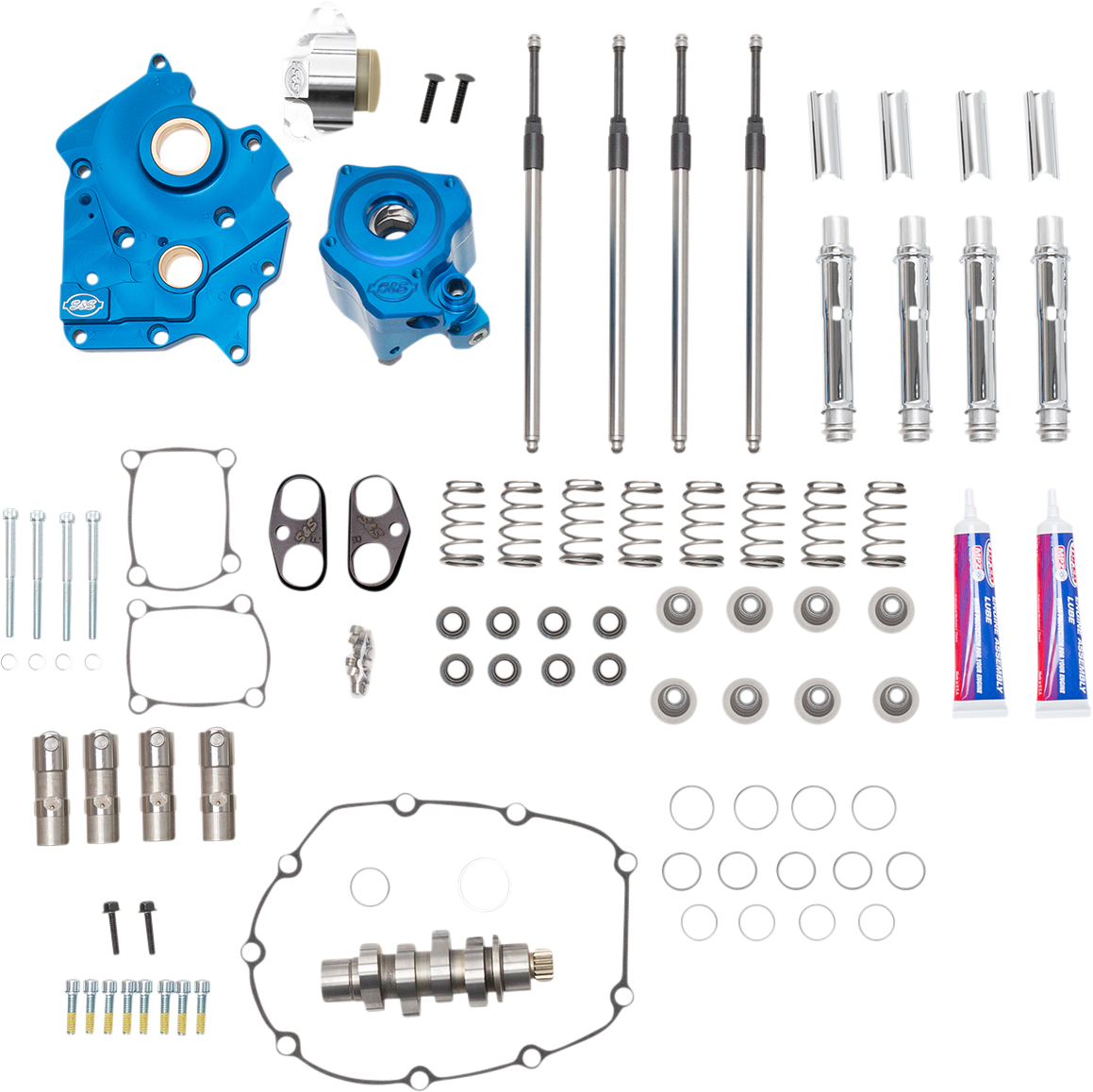 S&S CYCLE Cam Chest Kit with Plate Chain Drive Water Cooled 540 Cam Chrome Pushrods M8 3101116A