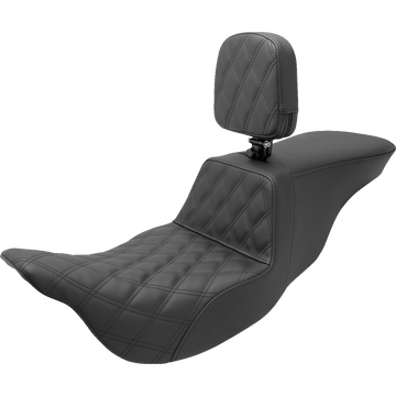 SADDLEMEN Tour Step-Up Seat Rider Backrest Rider Lattice Stitch FL '08-'23 80807B192BR