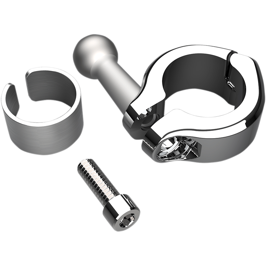 CIRO Ball Mount Aluminum Clamp 7/8" 1" Handlebars Chrome