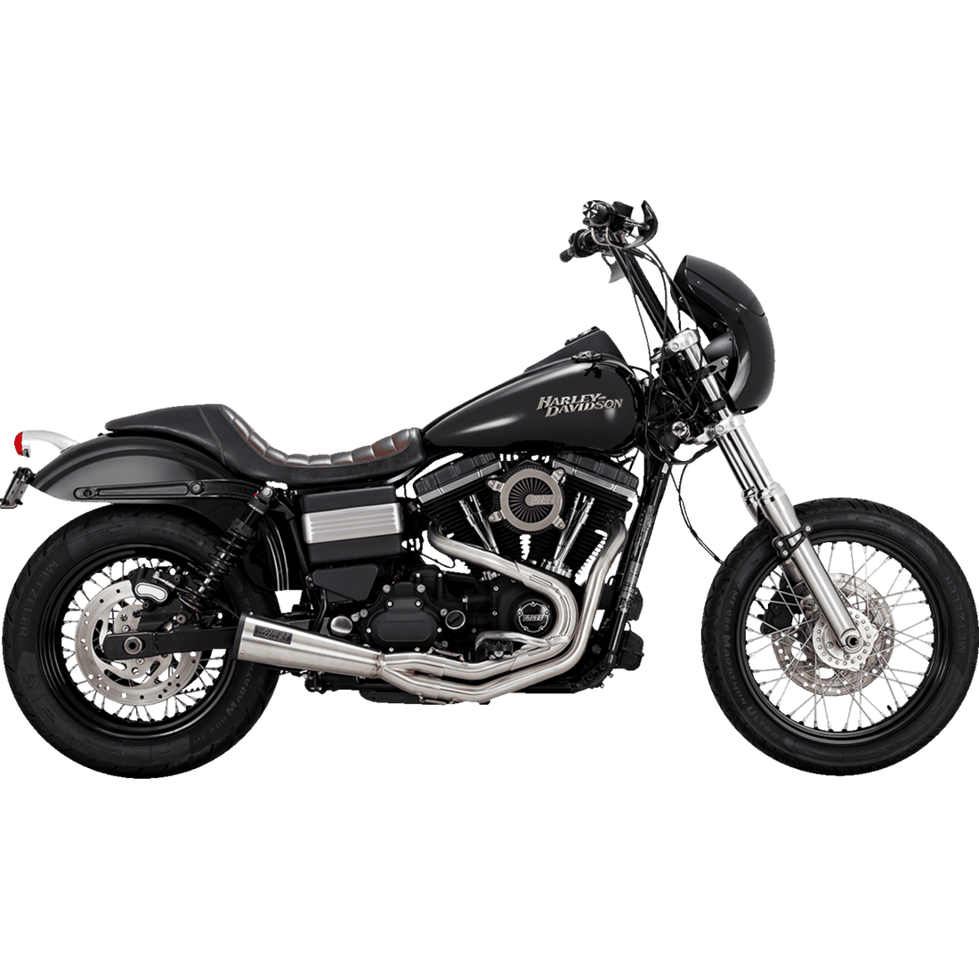 VANCE & HINES 2-into-1 Upsweep Exhaust System Brushed 27635