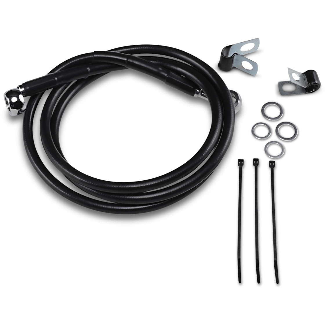 DRAG SPECIALTIES Brake Line Front Black +10"