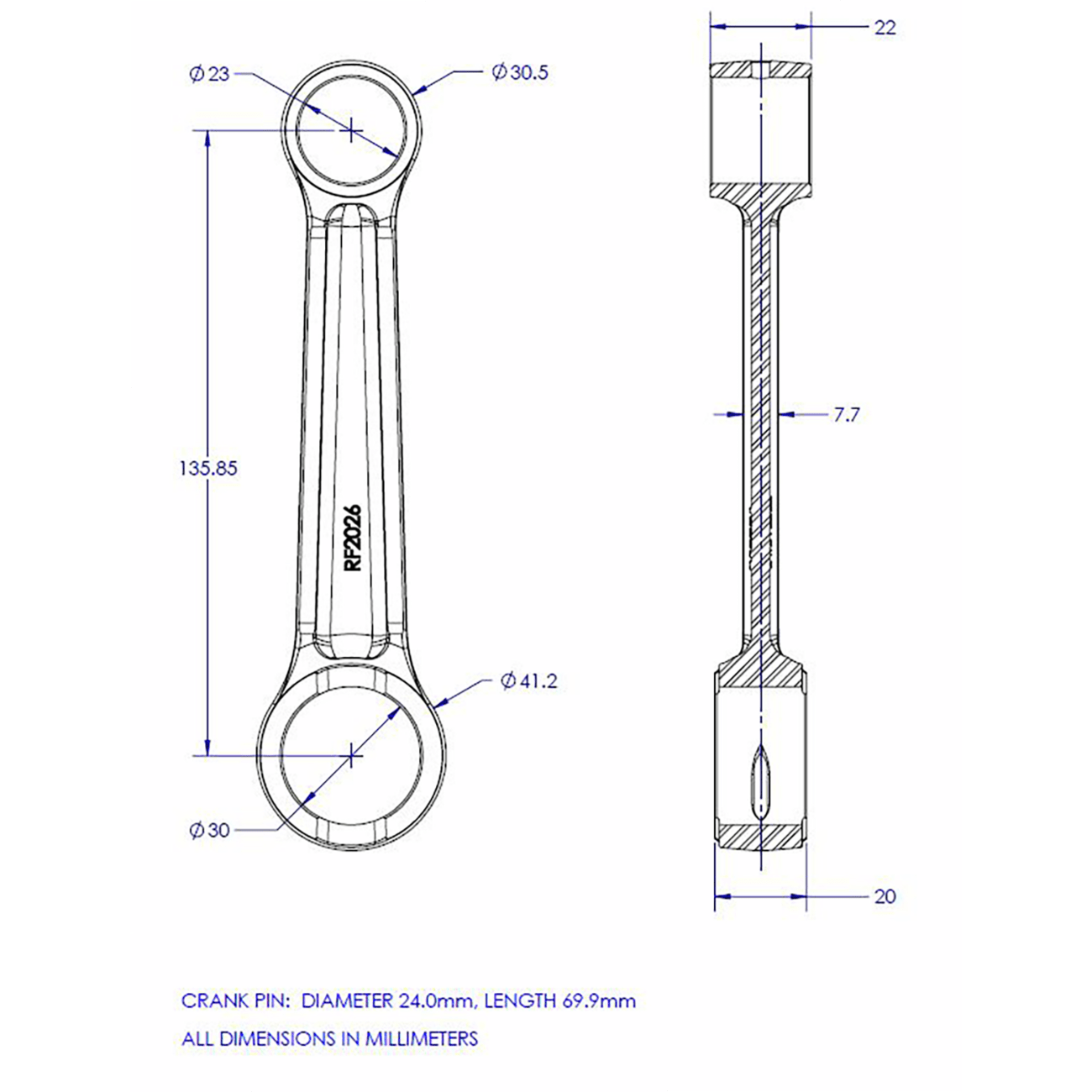 VINTCO Connecting Rod Kit KR2026