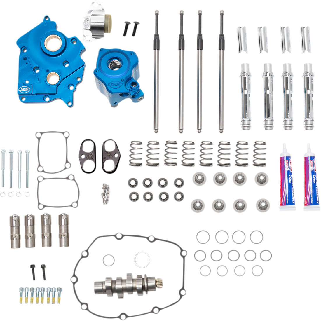 S&S CYCLE Cam Chest Kit with Plate Chain Drive Water Cooled 550 Cam Chrome Pushrods M8 3101080B