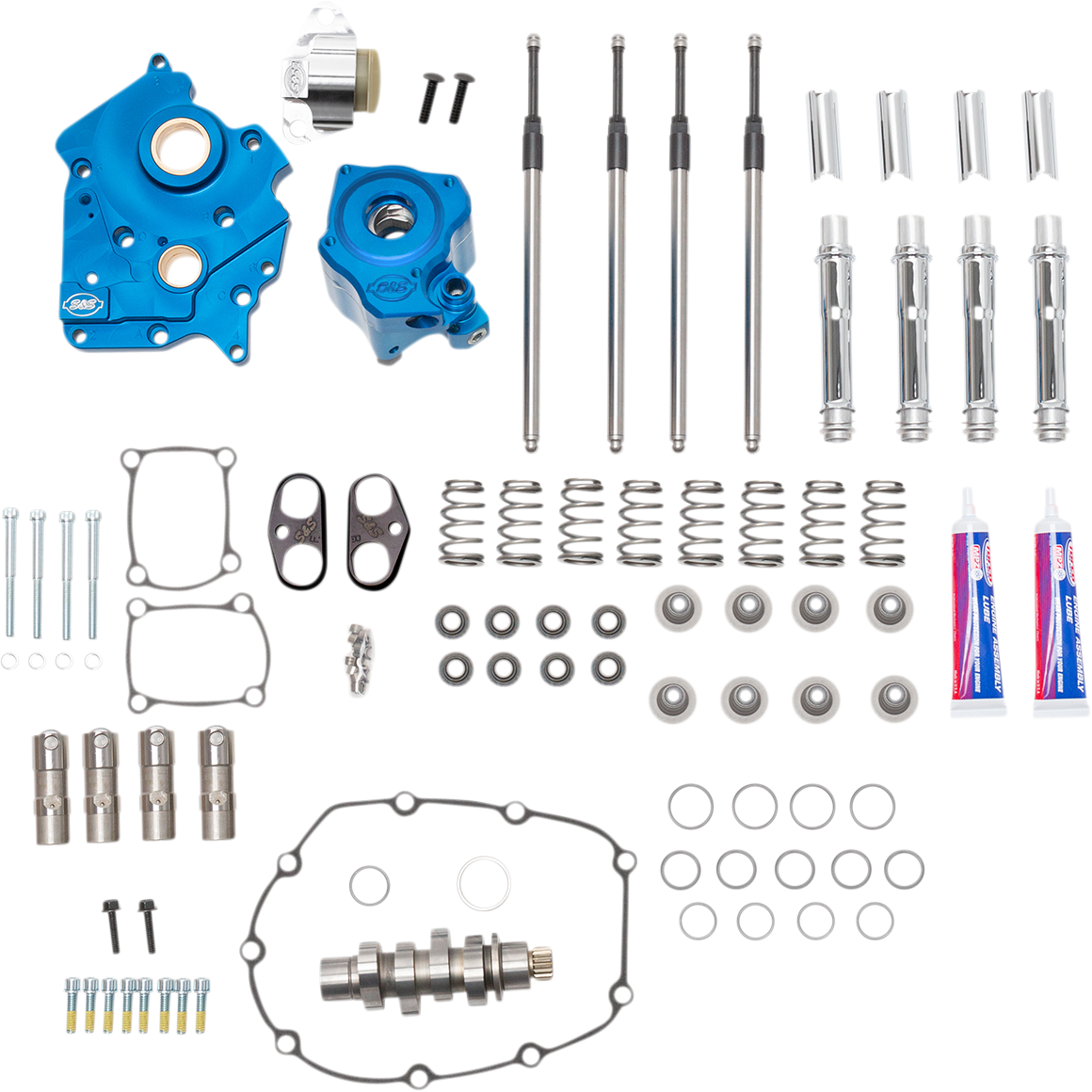 S&S CYCLE Cam Chest Kit with Plate Chain Drive Water Cooled 550 Cam Chrome Pushrods M8 3101080B