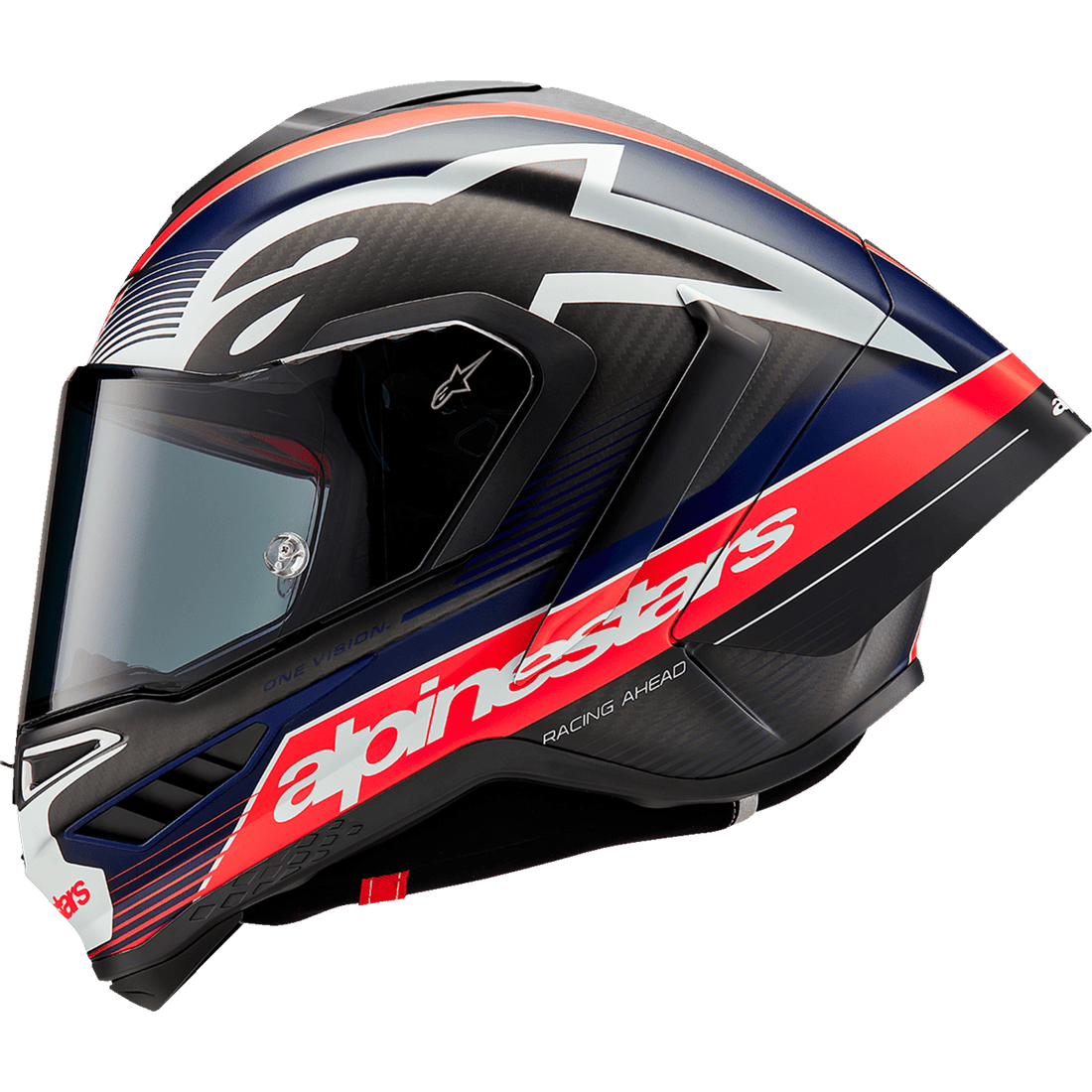 ALPINESTARS Supertech R10 Helmet Team Matte Black/Carbon Red Fluo/Blue Small 82002241383S