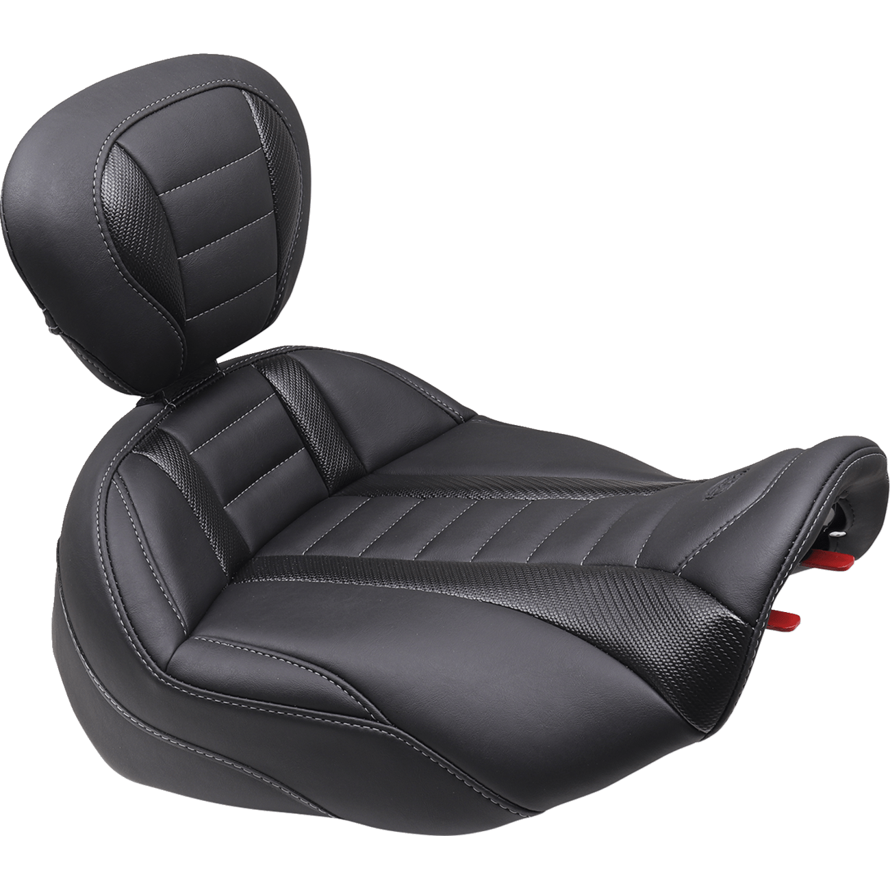 MUSTANG Deluxe Touring Solo Seat Gun Metal Stitch FLT/FLH '23-'24 89401GM