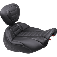 MUSTANG Deluxe Touring Solo Seat Gun Metal Stitch FLT/FLH '23-'24 89401GM