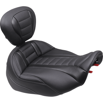 MUSTANG Deluxe Touring Solo Seat Gun Metal Stitch FLT/FLH '23-'24 89401GM