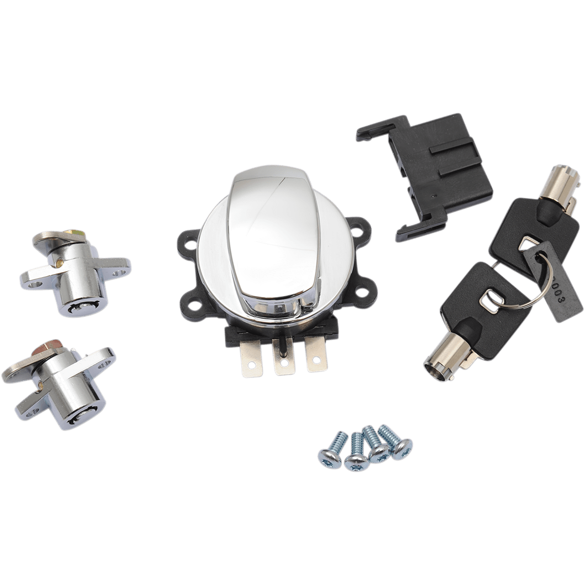 DRAG SPECIALTIES Side Hinge Ignition Switch with Saddlebag Lock Chrome