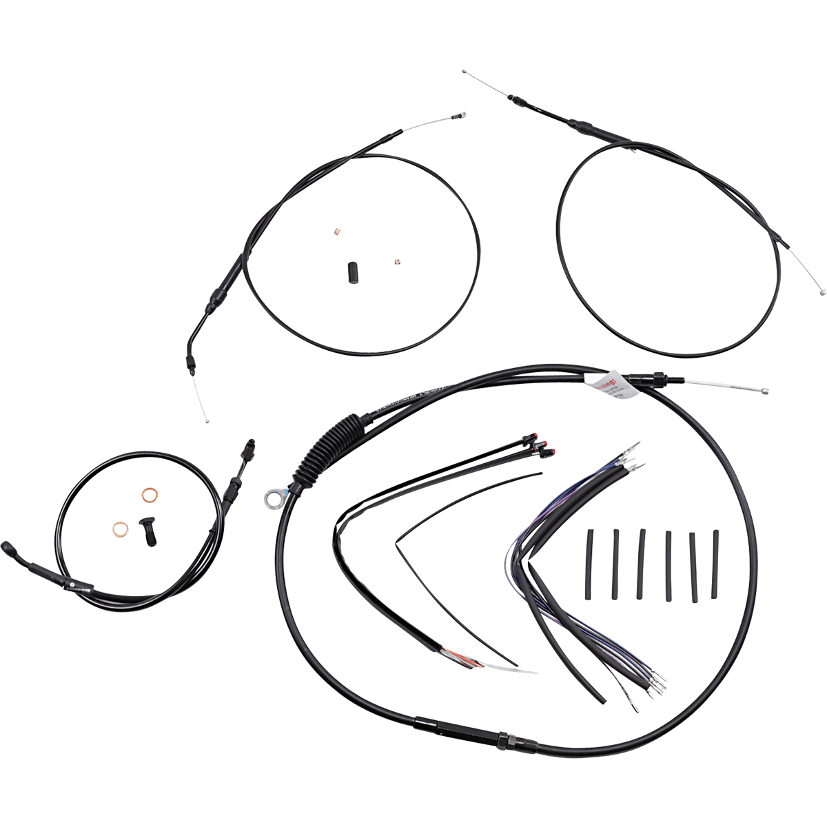 BURLY BRAND Handlebar Cable and Brake Line Kit Extended Sportsters 14" T-Bar Handlebars ABS B301269