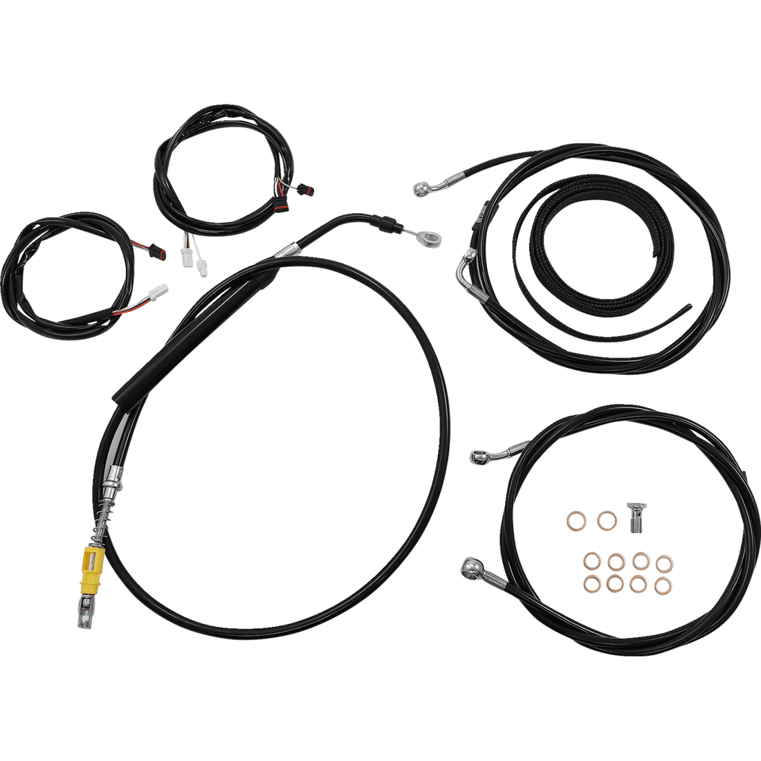 LA CHOPPERS Cable Kit 12" 14" Handlebars ABS Black LA8056KT313B