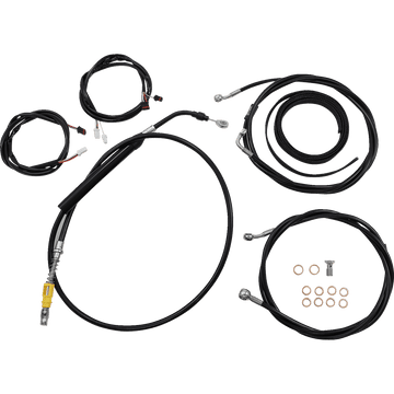 LA CHOPPERS Cable Kit 12" 14" Handlebars ABS Black LA8056KT313B