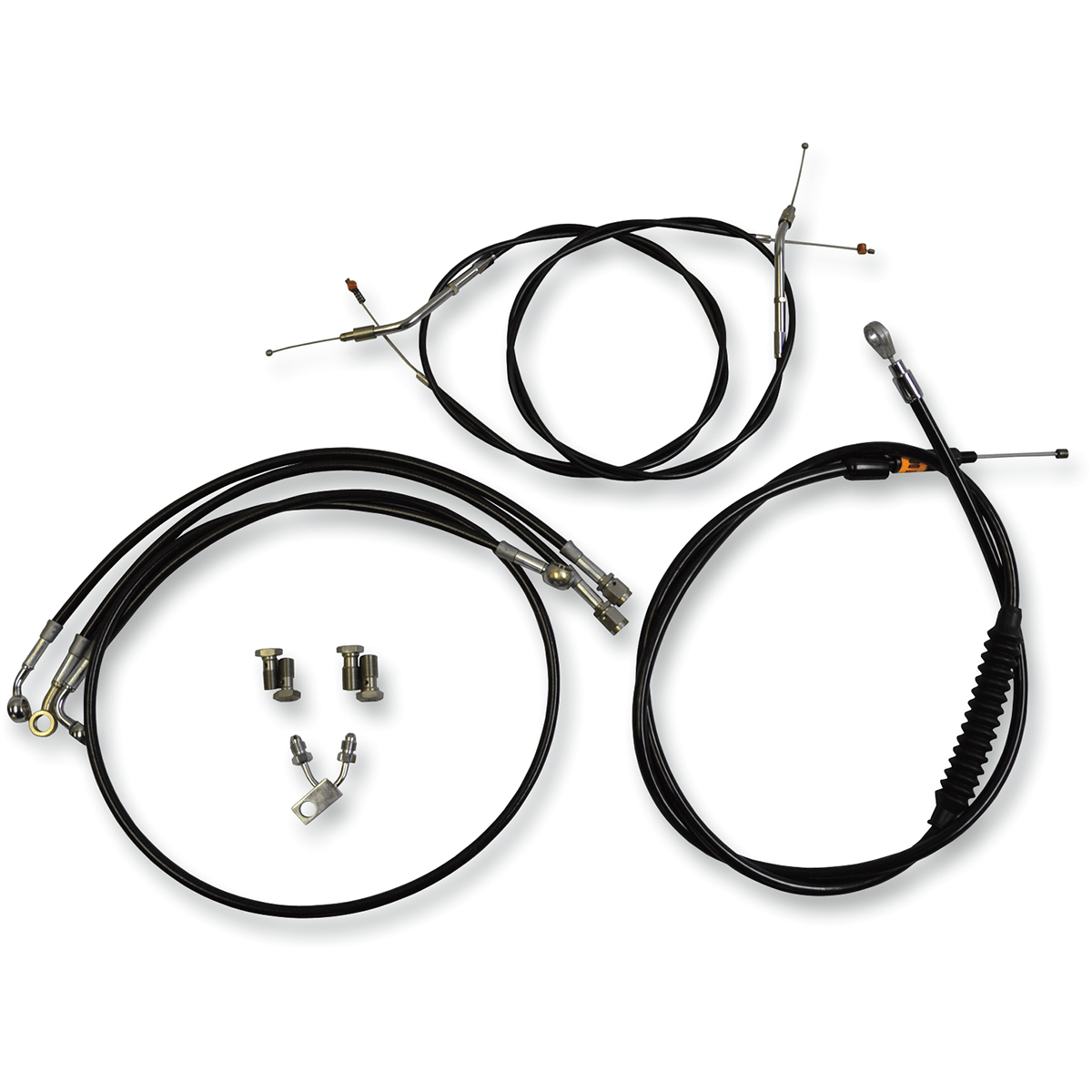 LA CHOPPERS Handlebar Cable/Brake Line Kit 18" 20" Ape Hanger Handlebars Black Vinyl LA8122KT19B