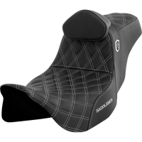 SADDLEMEN Pro Series SDC Performance Seat with Backrest Silver Stitch FLH/FLT '08-'23 SC80807SILRT