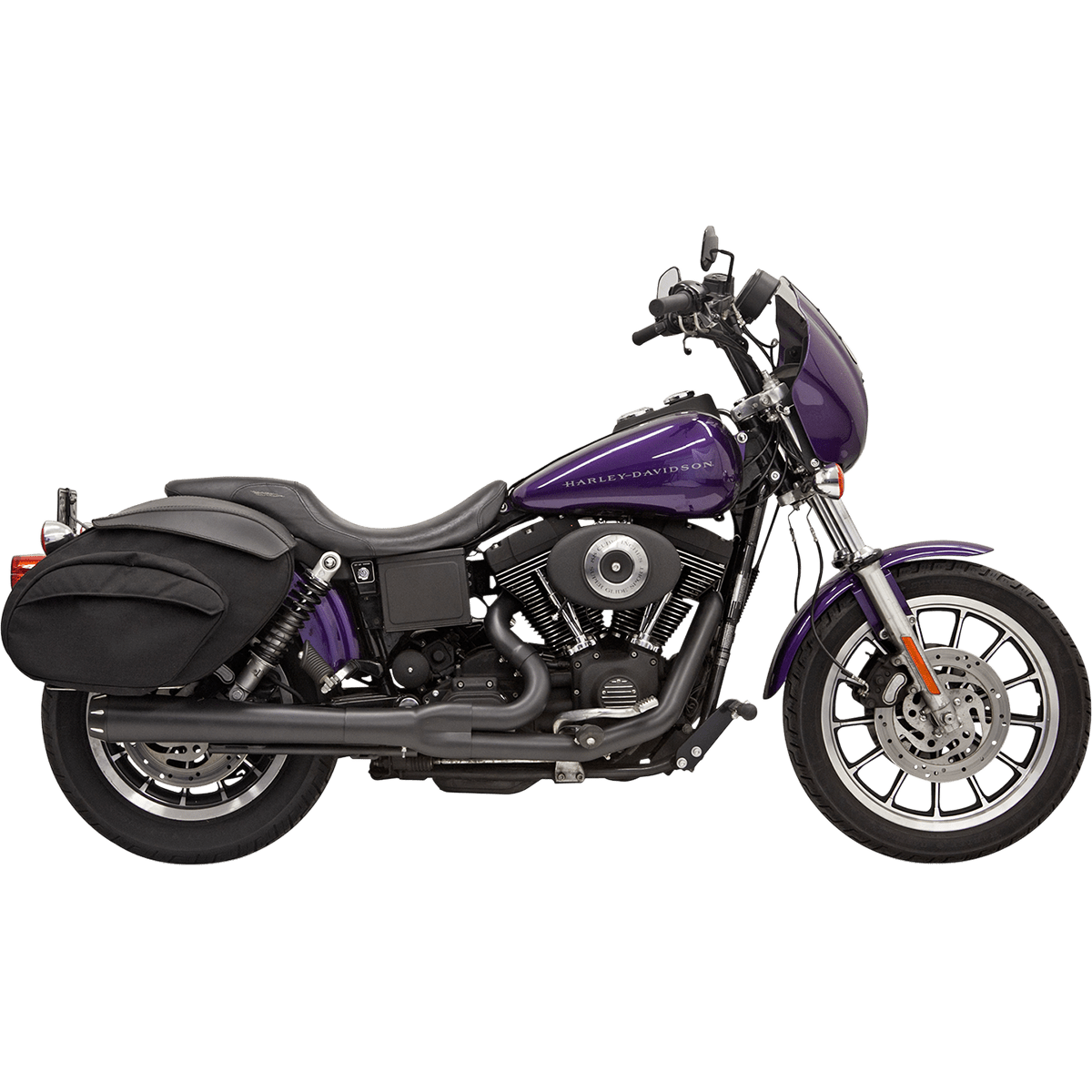 BASSANI XHAUST 2:1 Exhaust Black Megaphone Long '91-'05 FXD 13321R