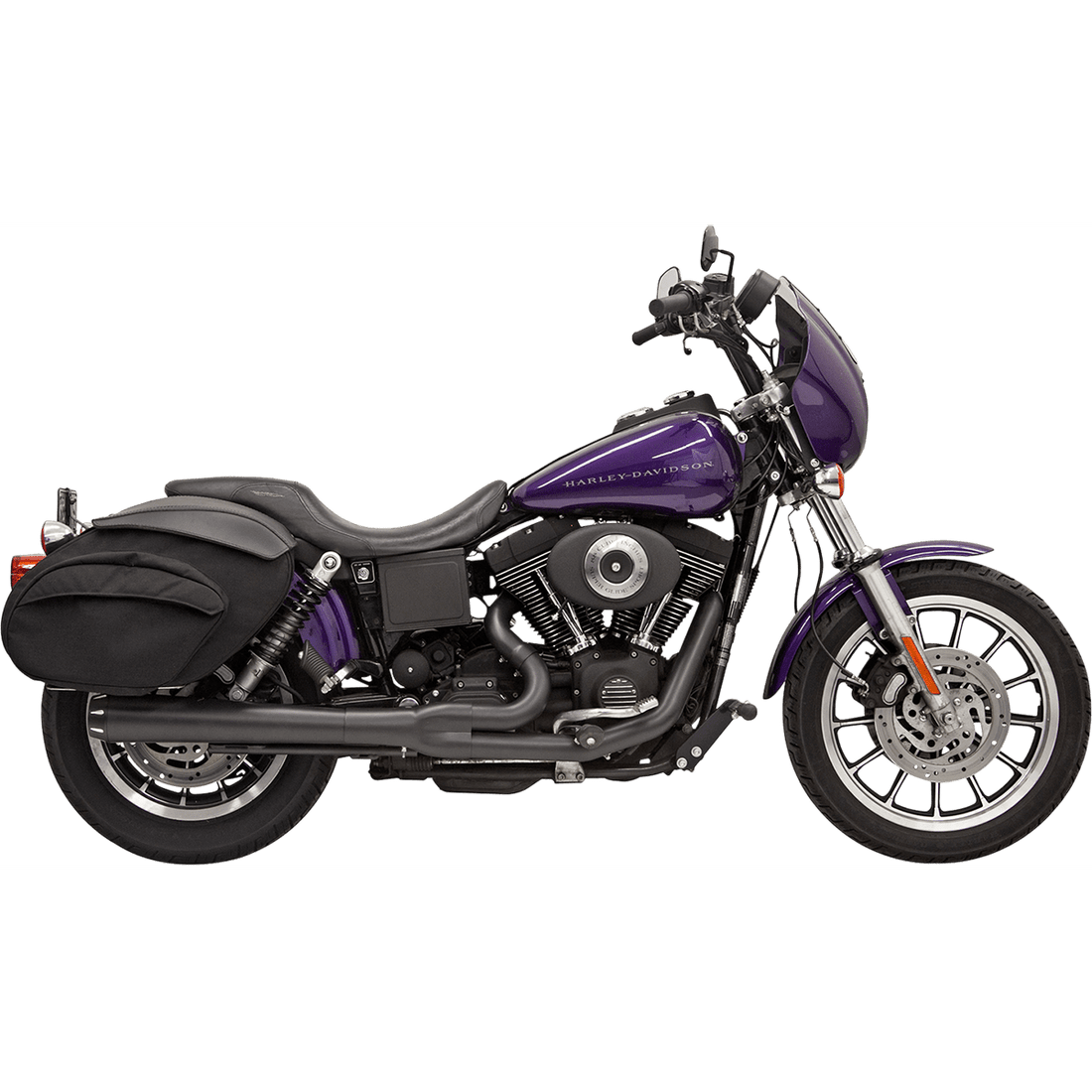 BASSANI XHAUST 2:1 Exhaust Black Megaphone Long '91-'05 FXD 13321R