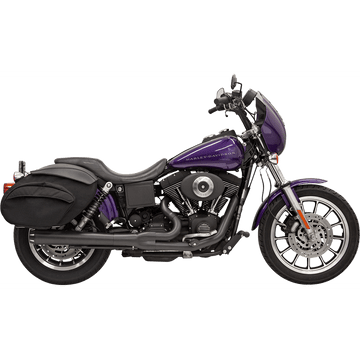 BASSANI XHAUST 2:1 Exhaust Black Megaphone Long '91-'05 FXD 13321R