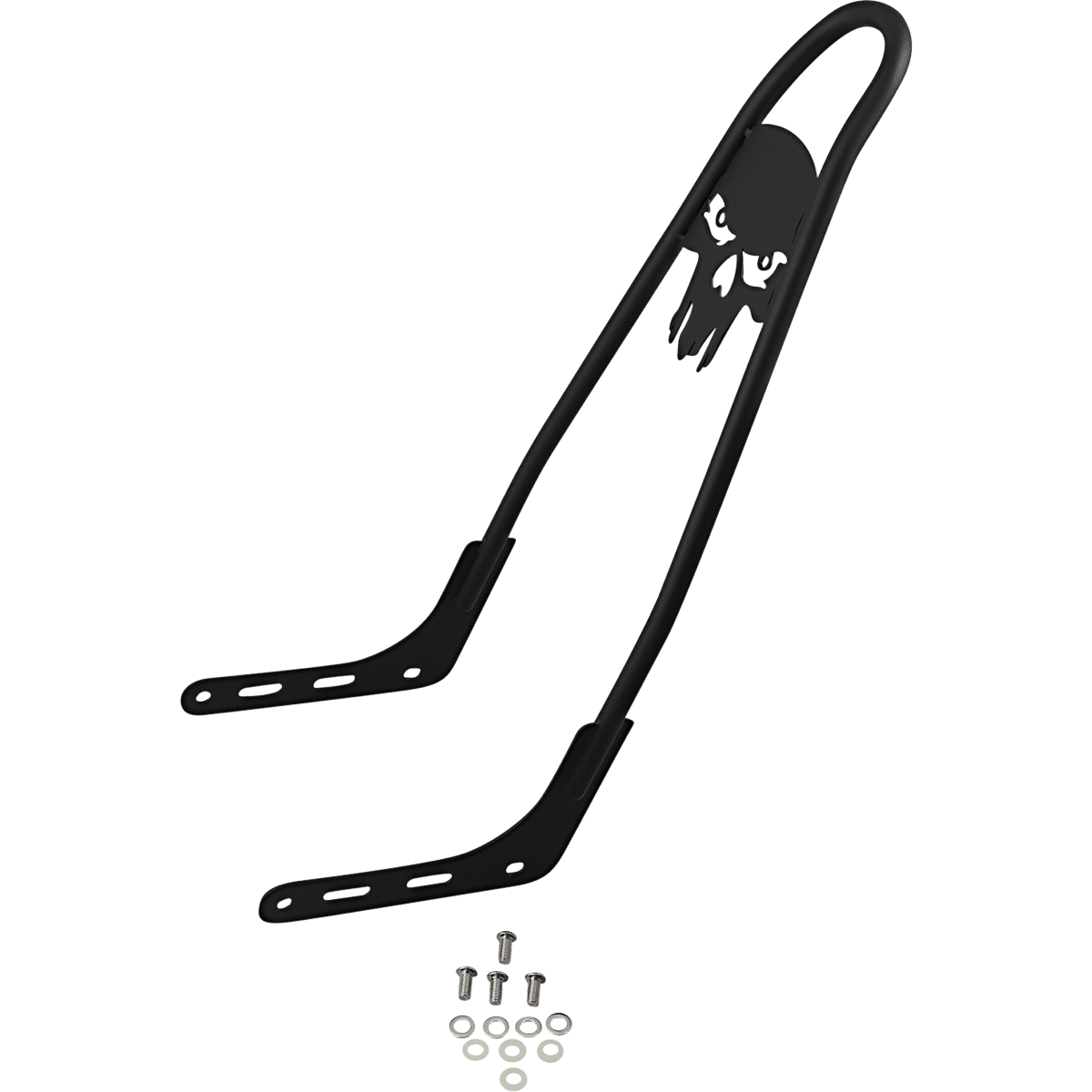 MOTHERWELL One-Piece Sissy Bar Matte Black Skull 156T18MBSK