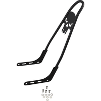 MOTHERWELL One-Piece Sissy Bar Matte Black Skull 156T18MBSK