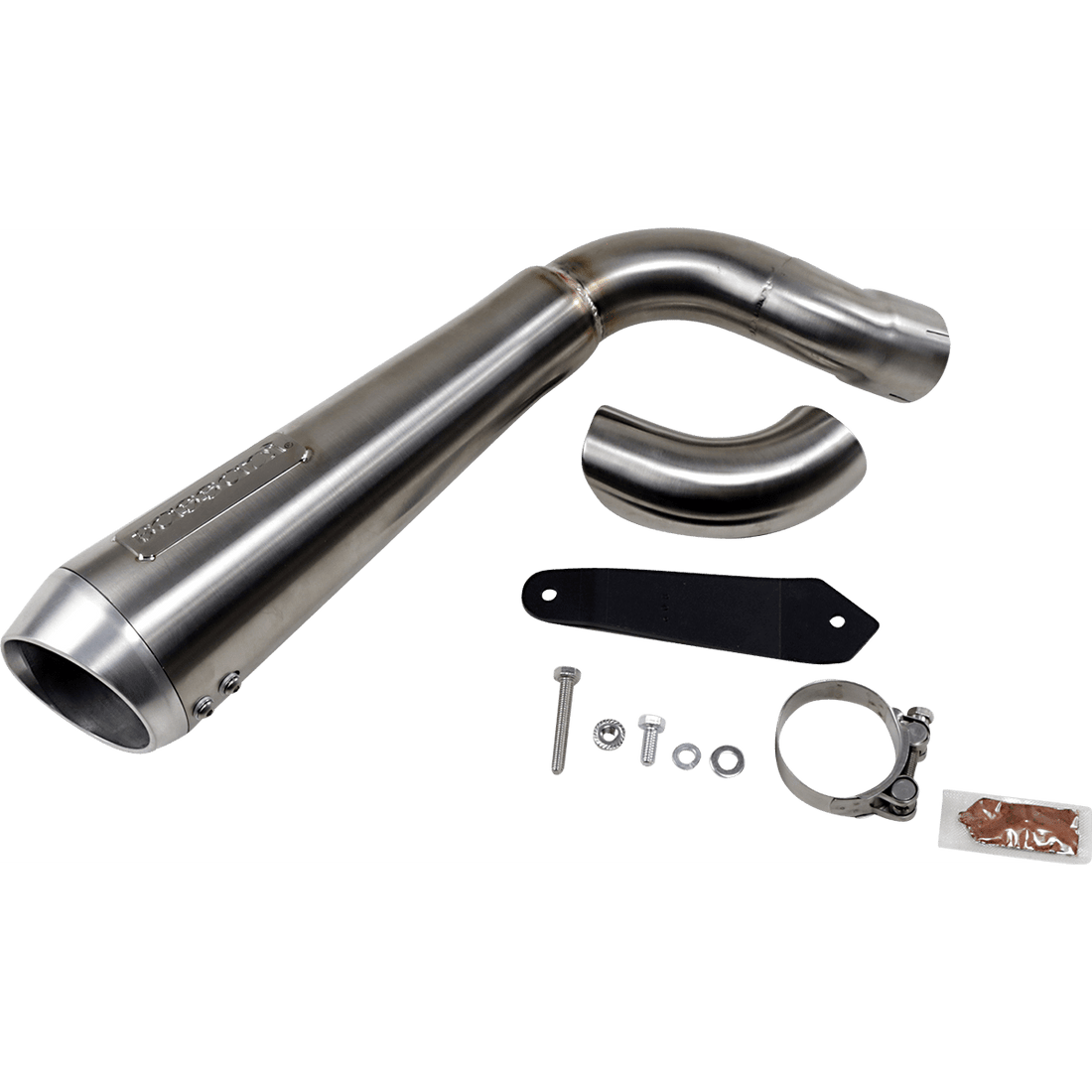 BASSANI XHAUST 4" Short Megaphone Muffler with Catalytic Converter High Mount 8F327SS