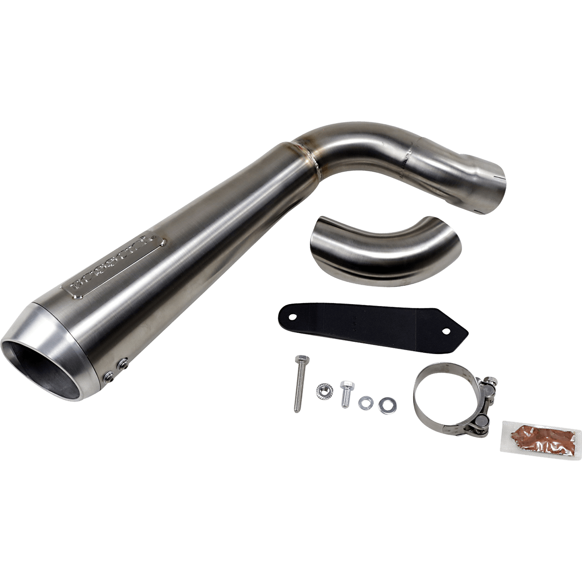 BASSANI XHAUST 4" Short Megaphone Muffler with Catalytic Converter High Mount 8F327SS