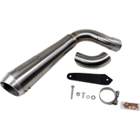 BASSANI XHAUST 4" Short Megaphone Muffler with Catalytic Converter High Mount 8F327SS