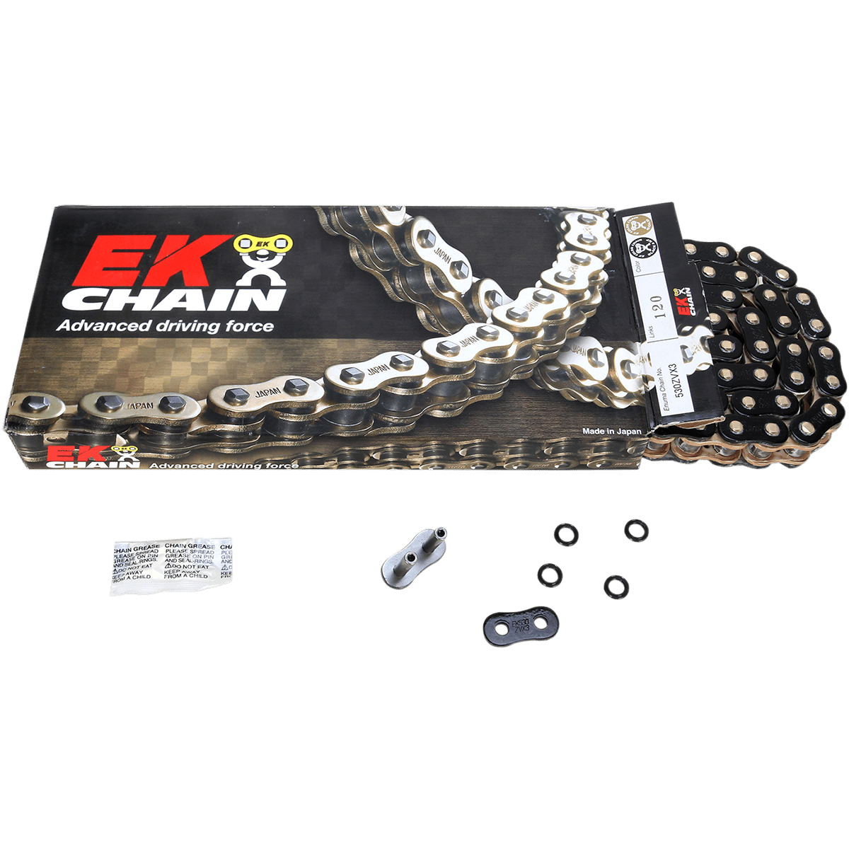 EK 530 ZVX3 Sportbike Chain 120 Links Black 530ZVX3120KG