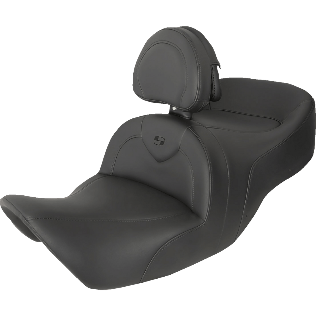 SADDLEMEN RoadSofa™ Seat with Backrest Black w/ Black Stitching GL1800 '01-'10 H0107187BR