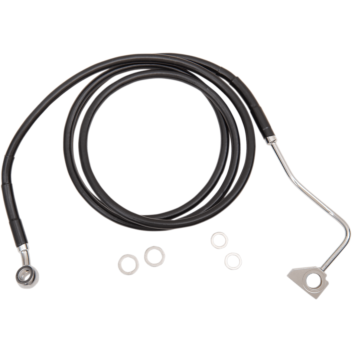 DRAG SPECIALTIES Brake Line Front Upper Black +6" with ABS