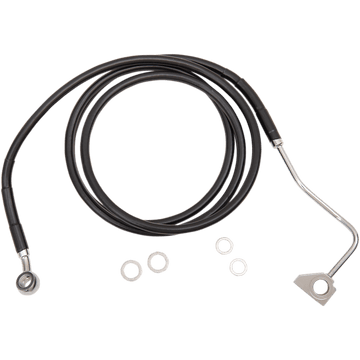 DRAG SPECIALTIES Brake Line Front Upper Black +6" with ABS