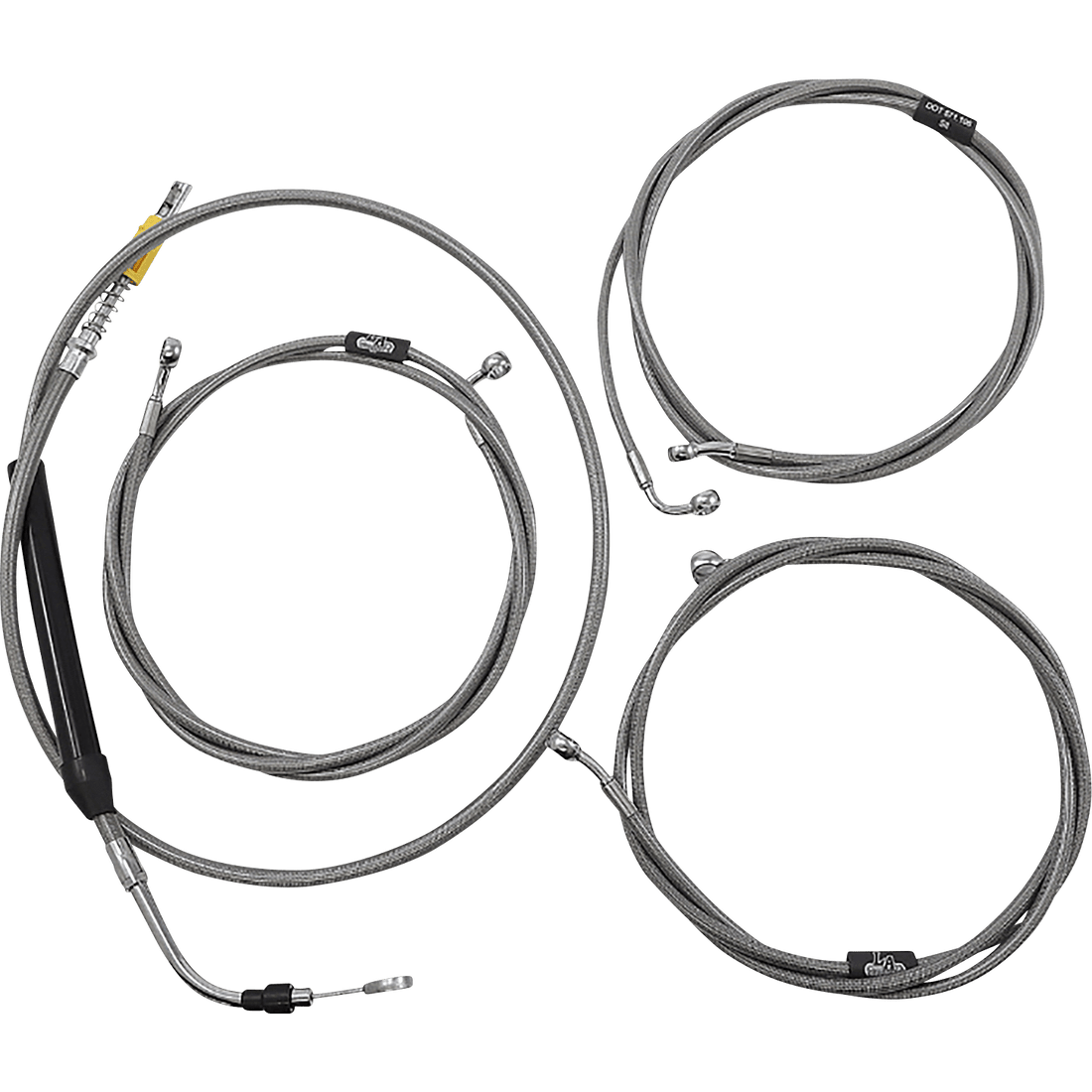 LA CHOPPERS Handlebar Cable/Brake Line Kit 15" 17" Ape Hanger Handlebars Stainless Steel LA8058KT16