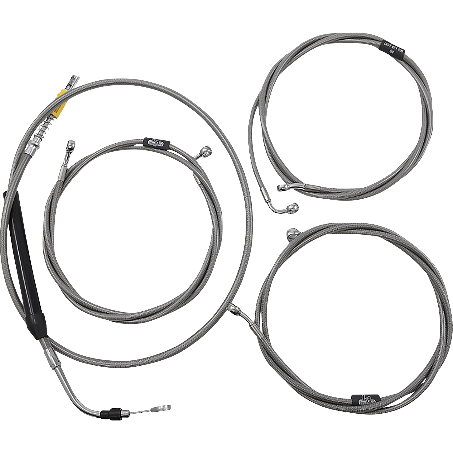 LA CHOPPERS Handlebar Cable/Brake Line Kit 15" 17" Ape Hanger Handlebars Stainless Steel LA8058KT16