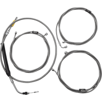 LA CHOPPERS Handlebar Cable/Brake Line Kit 15" 17" Ape Hanger Handlebars Stainless Steel LA8058KT16