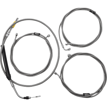 LA CHOPPERS Handlebar Cable/Brake Line Kit 15" 17" Ape Hanger Handlebars Stainless Steel LA8058KT16