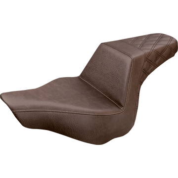 SADDLEMEN Step-Up Seat Rear Lattice Stitch Brown FXSB 81327173BR