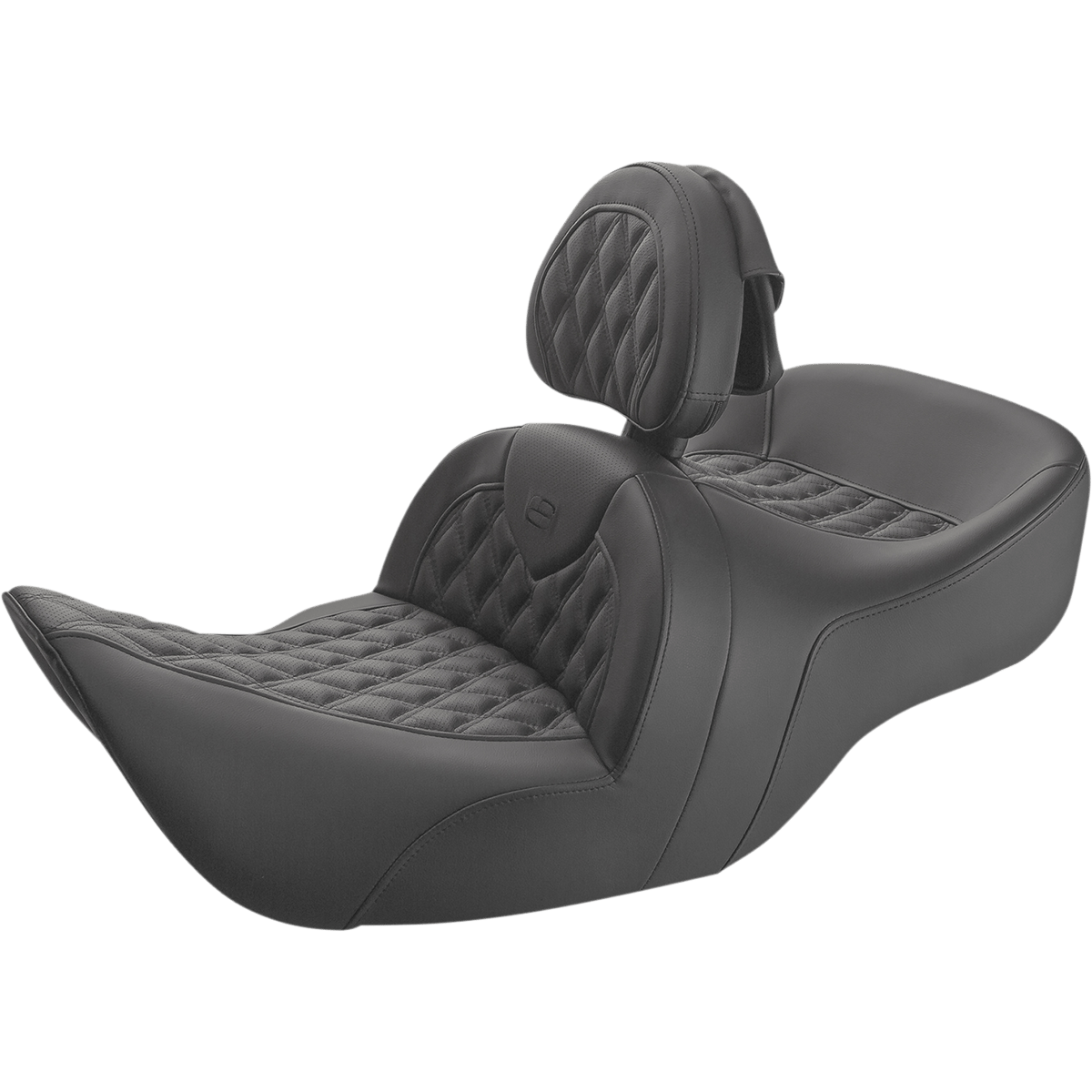 SADDLEMEN Seat Roadsofa™ With Backrest Full Lattice Stitch Black H0107182BR