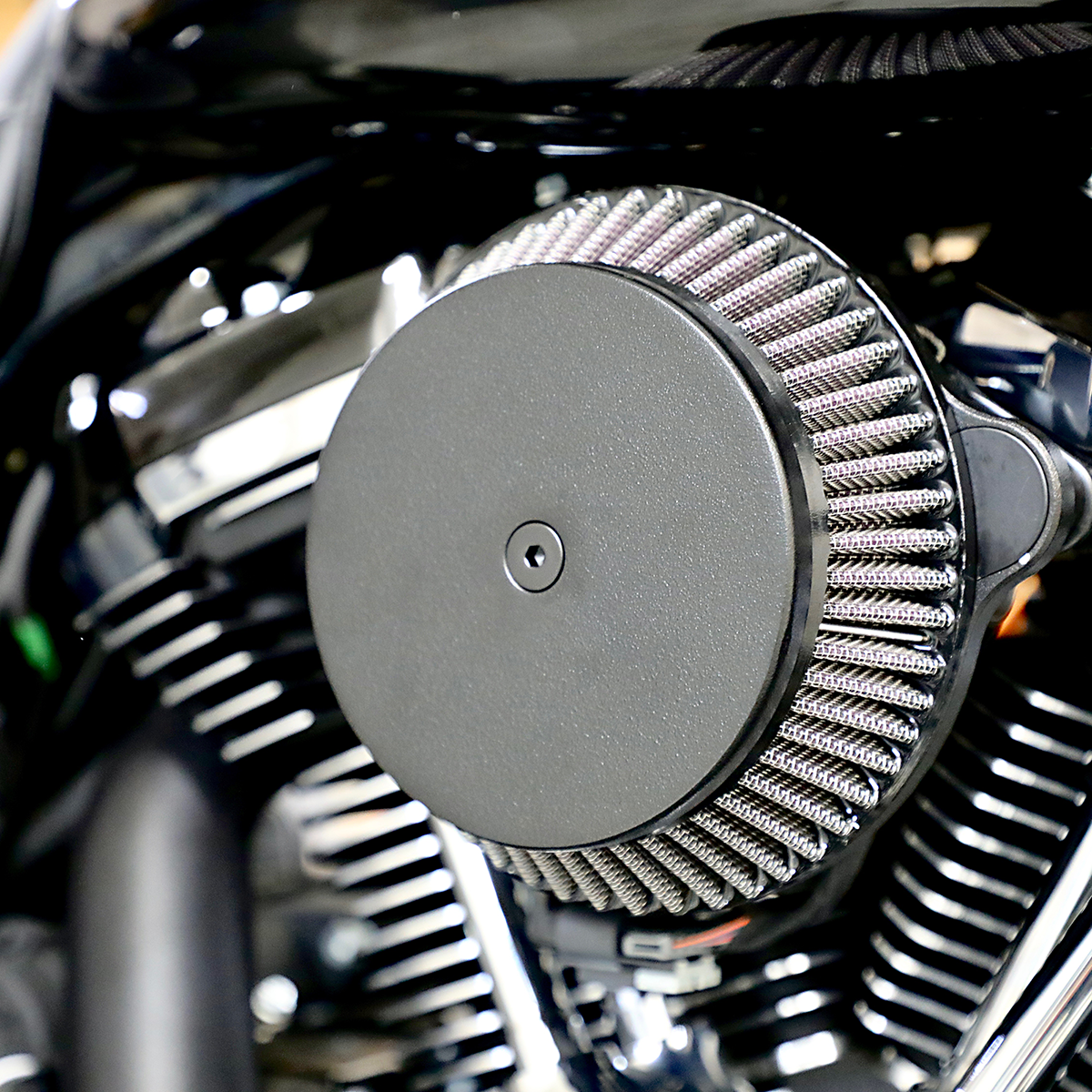 LA CHOPPERS Plain Cover Big Air Cleaner Kit Black LA239202B