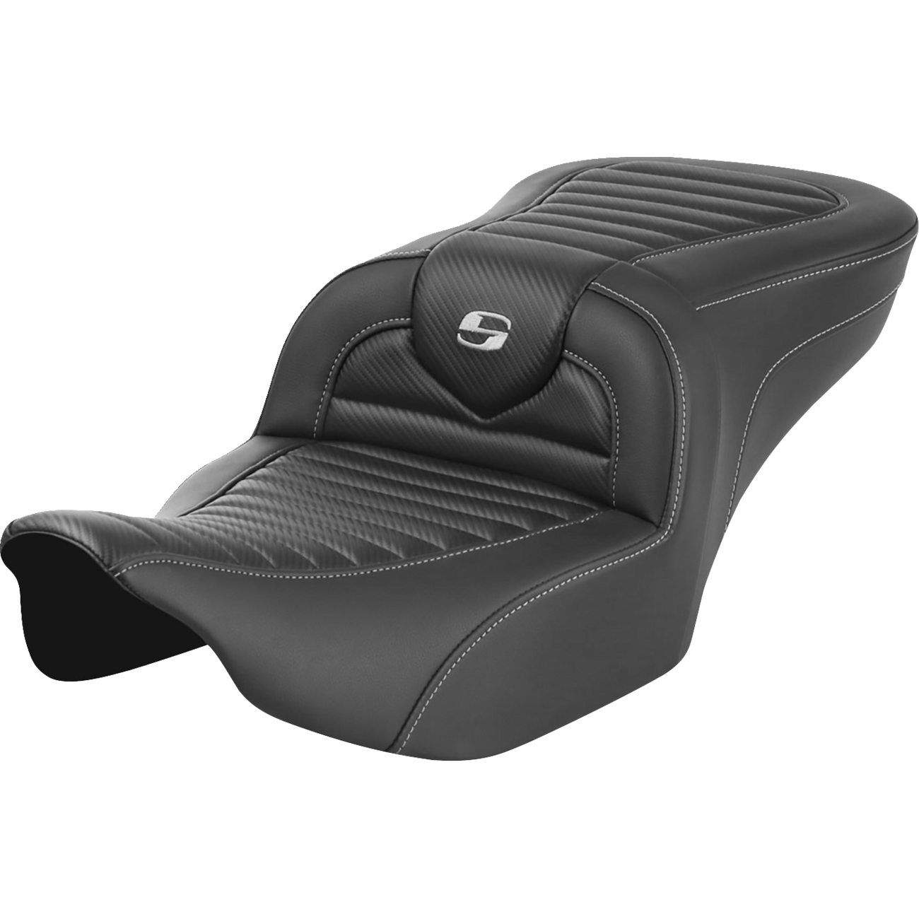 SADDLEMEN Roadsofa™ Seat without Backrest Tuck-n-Roll Carbon Fiber FLTR/FLHX '23-'24