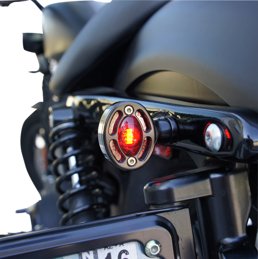 JOKER MACHINE LED Turn Signals Black with Red LEDs 05250RB