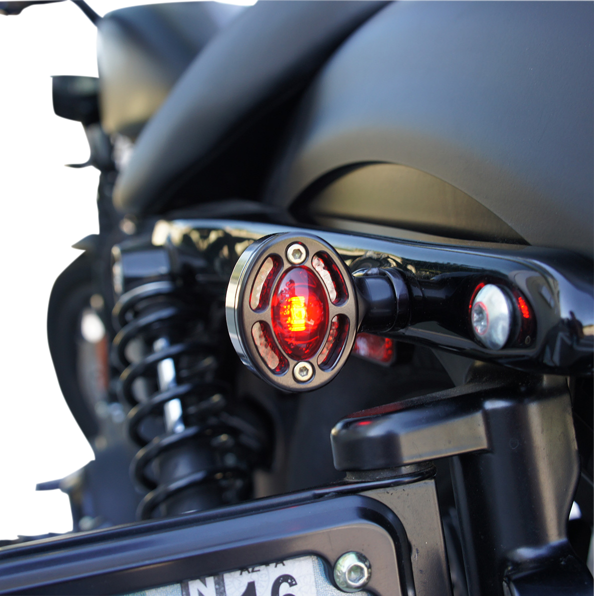 JOKER MACHINE LED Turn Signals Black with Red LEDs 05250RB