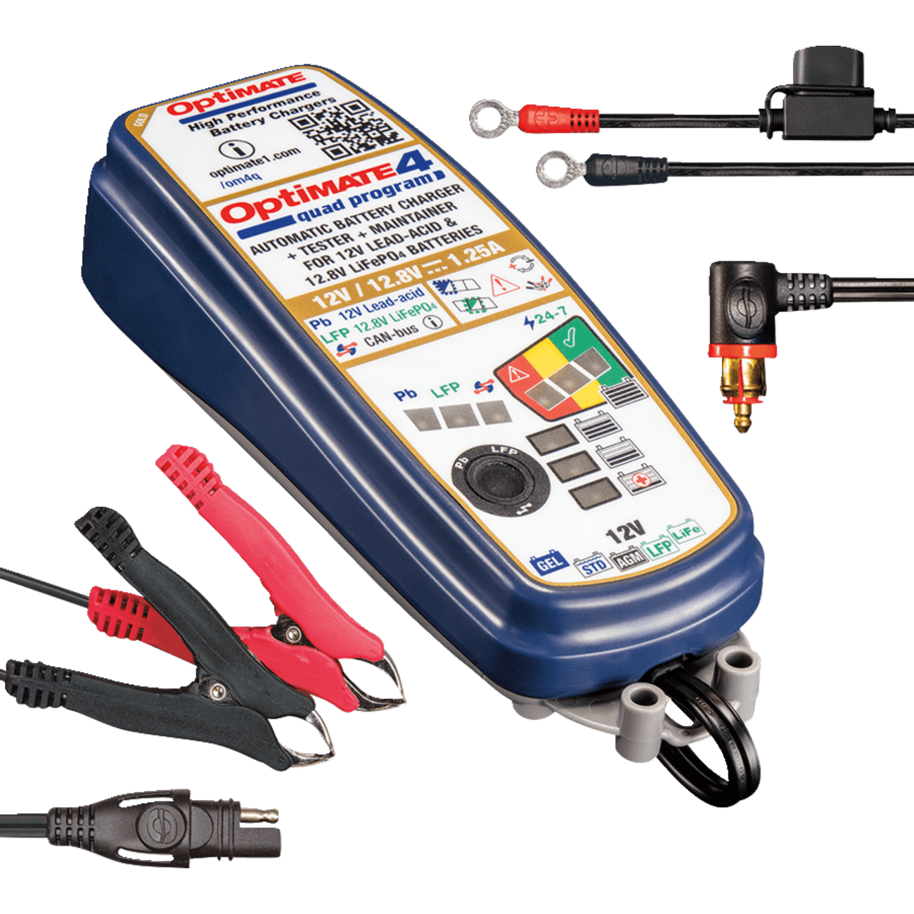 TECMATE Battery Charger/Maintainer OptiMate™ 4 Quad Program Premium TM631PR